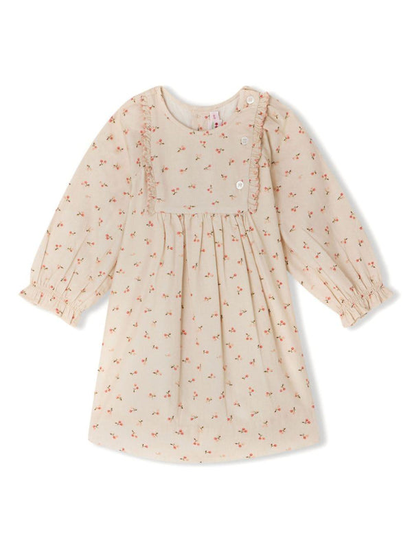 Abito con stampa per neonato Bonpoint beige con gonna plissettata – Accessorio premium elegante