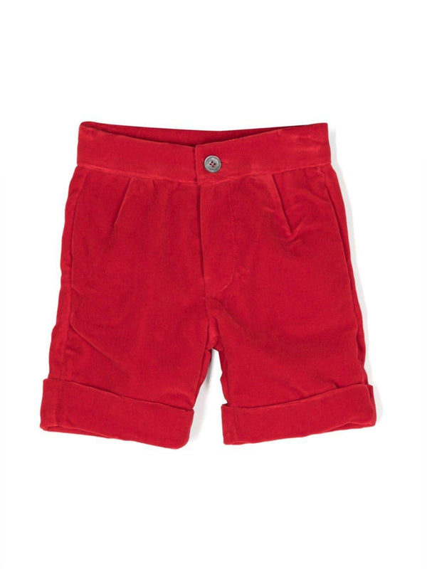 Shorts con ruches per neonato La Stupenderia rosso con orlo con risvolto – Accessorio premium elegante