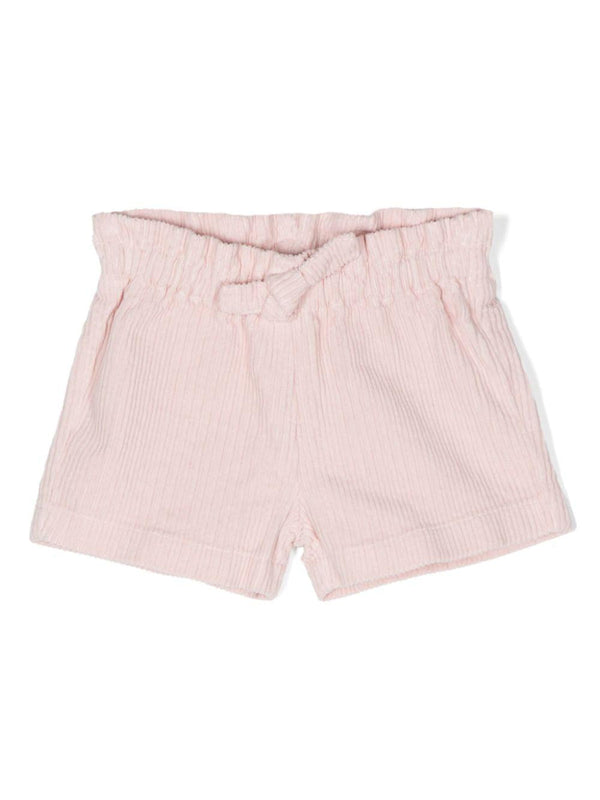 Shorts a coste per bambina Il Gufo rosa con dettaglio fiocco – Accessorio premium elegante