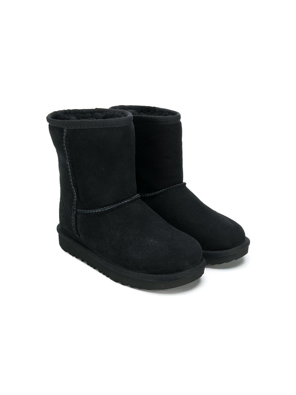 Stivaletti con fodera in pelliccia per bambina UGG Kids neri con punta tonda – Accessorio premium elegante