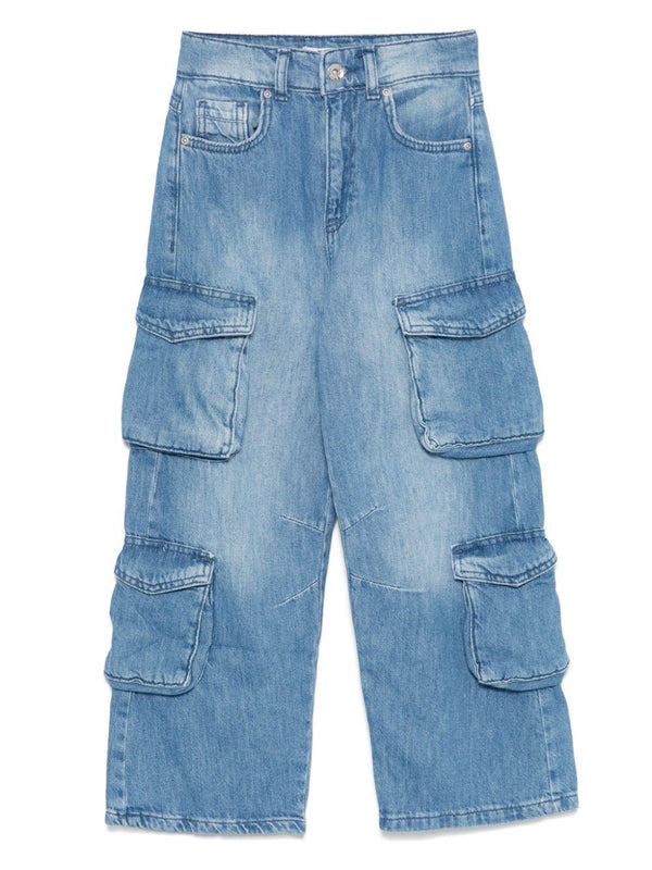 Jeans cargo per bambino MSGM Kids denim con tasche laterali – Accessorio premium elegante