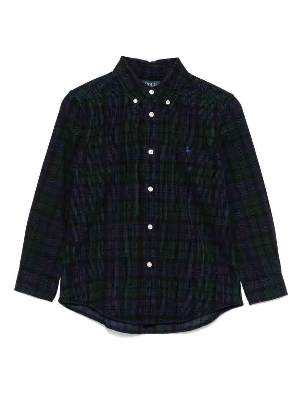 Camicia per bambino Ralph Lauren Kids blu di velluto a coste – Accessorio premium elegante