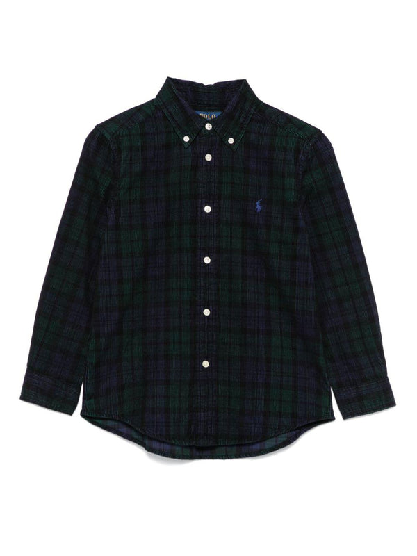 Camicia per bambino Ralph Lauren Kids blu di velluto a coste – Accessorio premium elegante