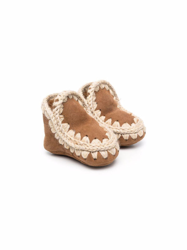 Stivali Eskimo per neonati Mou Kids marroni con fodera in pelle – Accessorio premium elegante