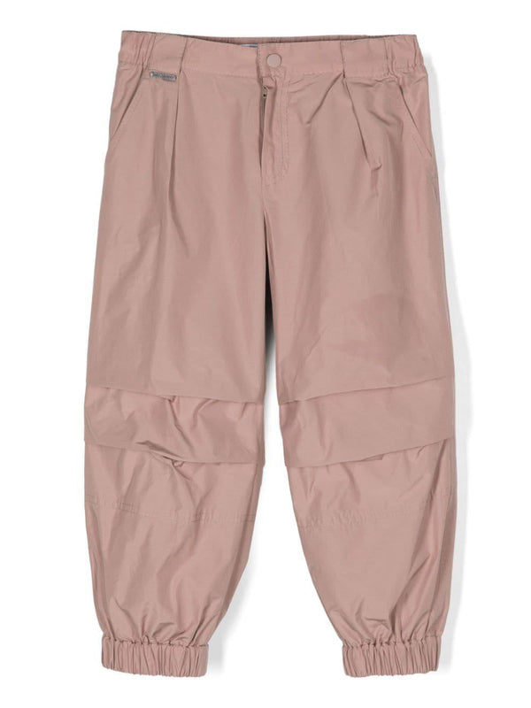 Pantaloni con dettaglio Monili per bambina Brunello Cucinelli Kids rosa con tasca diagonale laterale – Accessorio premium elegante