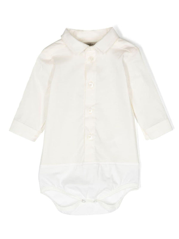 Camicia a body per neonati Gensami bianco con chiusura nascosta con bottoni a pressione – Accessorio premium elegante