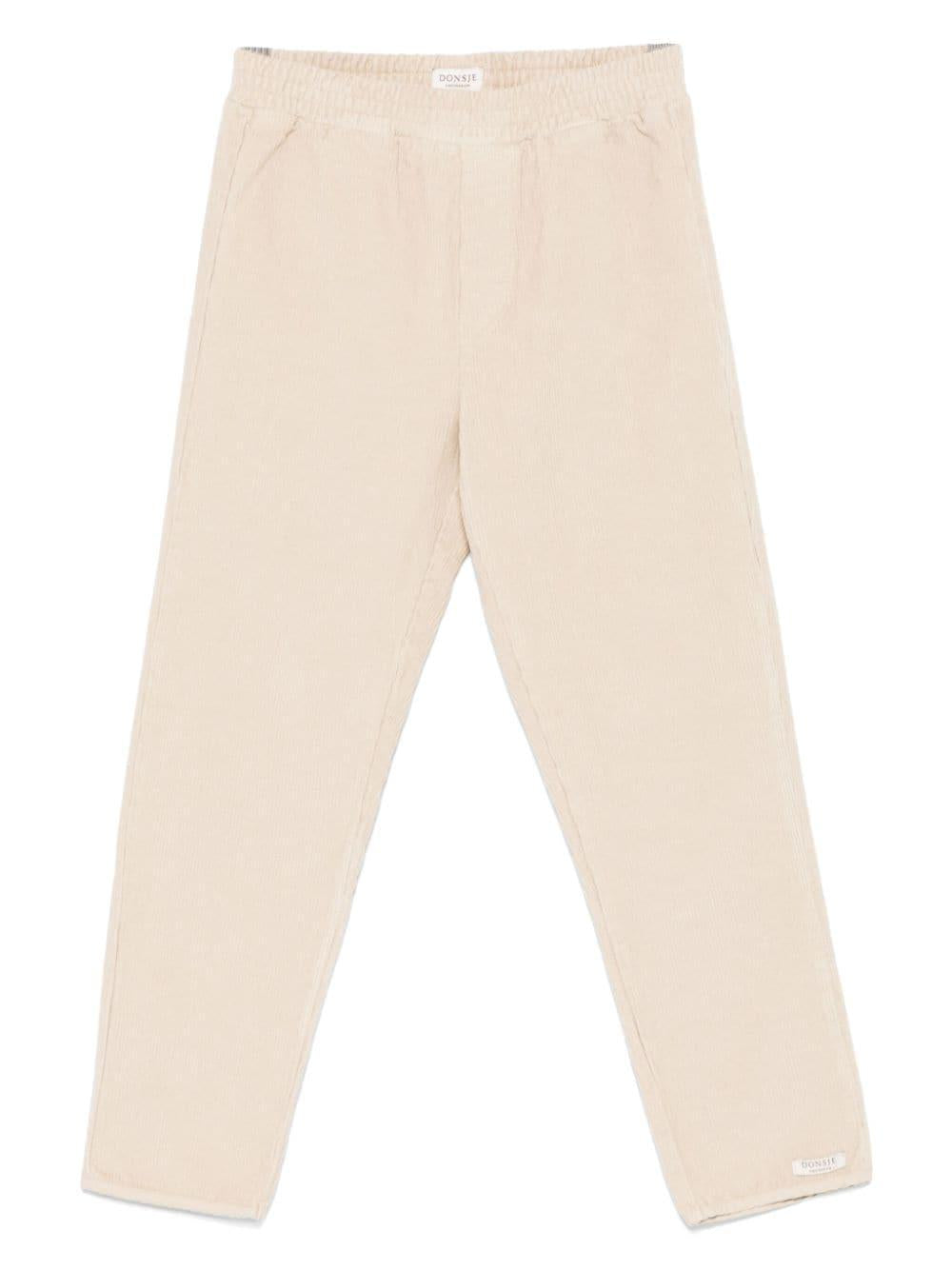 Pantaloni per bambina Donsje beige in velluto a coste – Accessorio premium elegante
