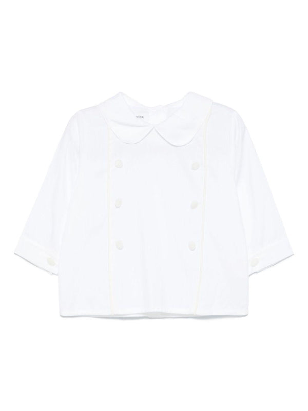 Camicia per neonato Jesurum bianco con doppi bottoni decorativi – Accessorio premium elegante