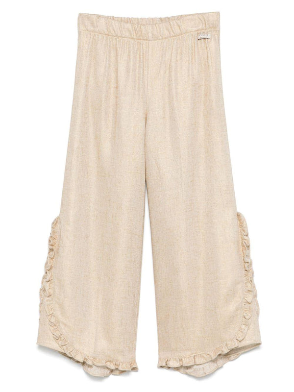 Pantaloni Pipp per bambina Donsje beige con trama metallizzata – Accessorio premium elegante