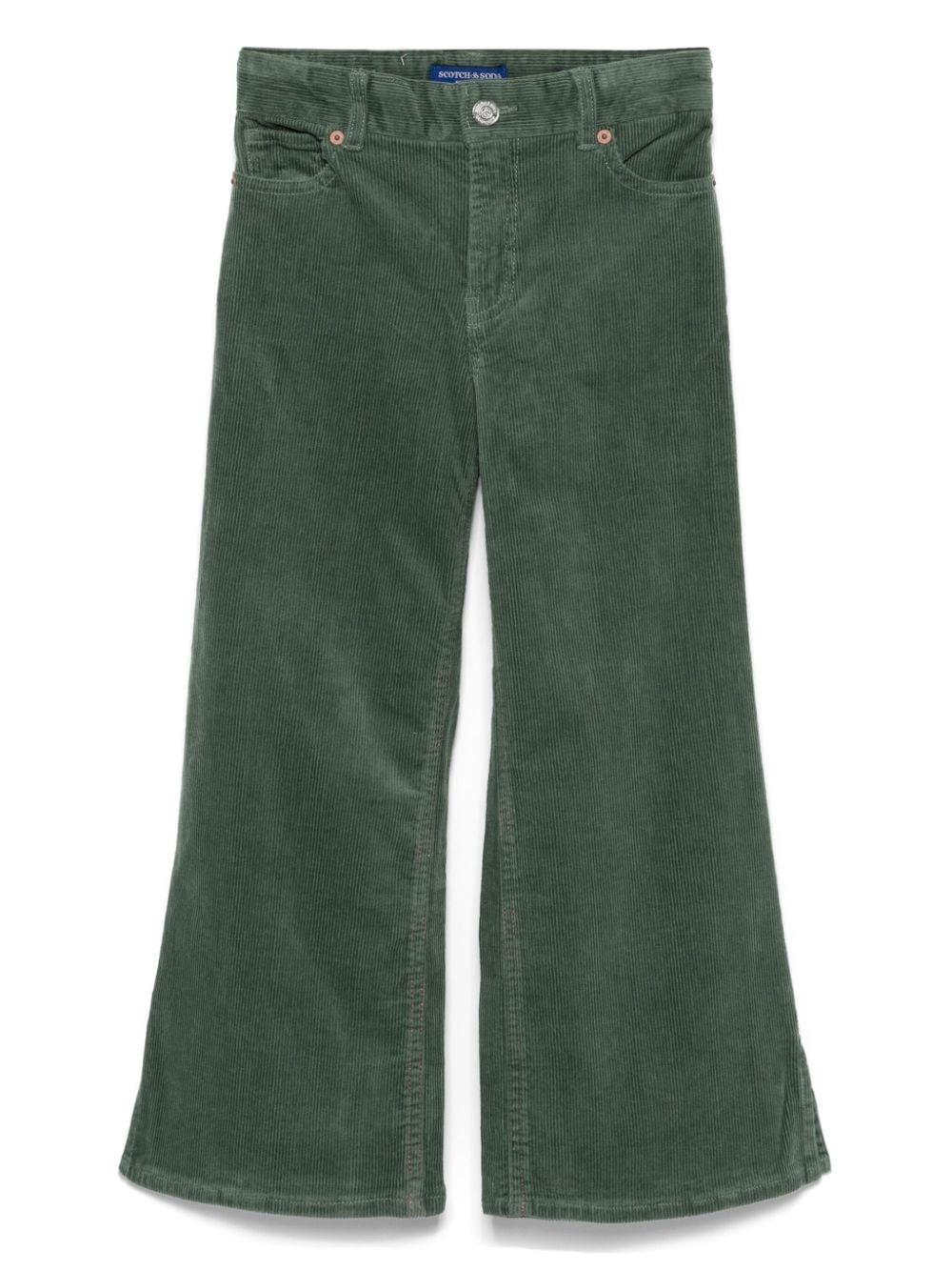 Jeans per bambina Scotch & Soda The Wave verde in velluto a coste – Accessorio premium elegante