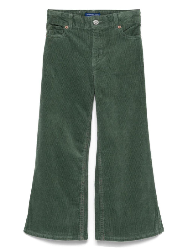Jeans per bambina Scotch & Soda The Wave verde in velluto a coste – Accessorio premium elegante