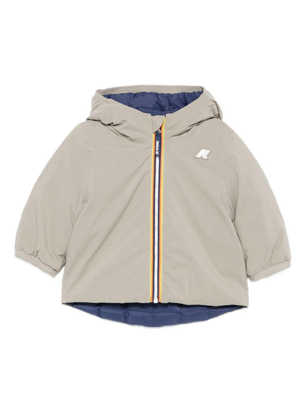 Giubbino per neonato K-Way Kids grigio con design reversibile – Accessorio premium elegante