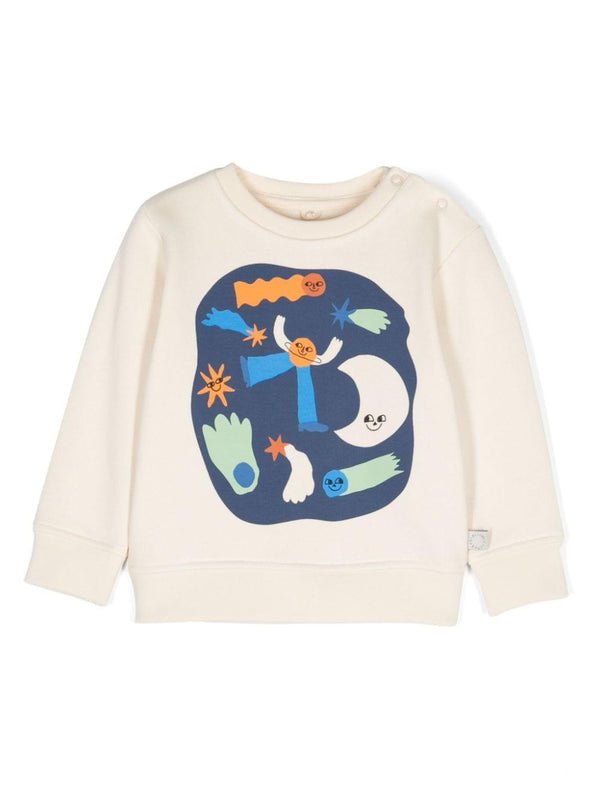 Felpa per neonato Stella McCartney Kids bianco con stampa logo – Accessorio premium elegante