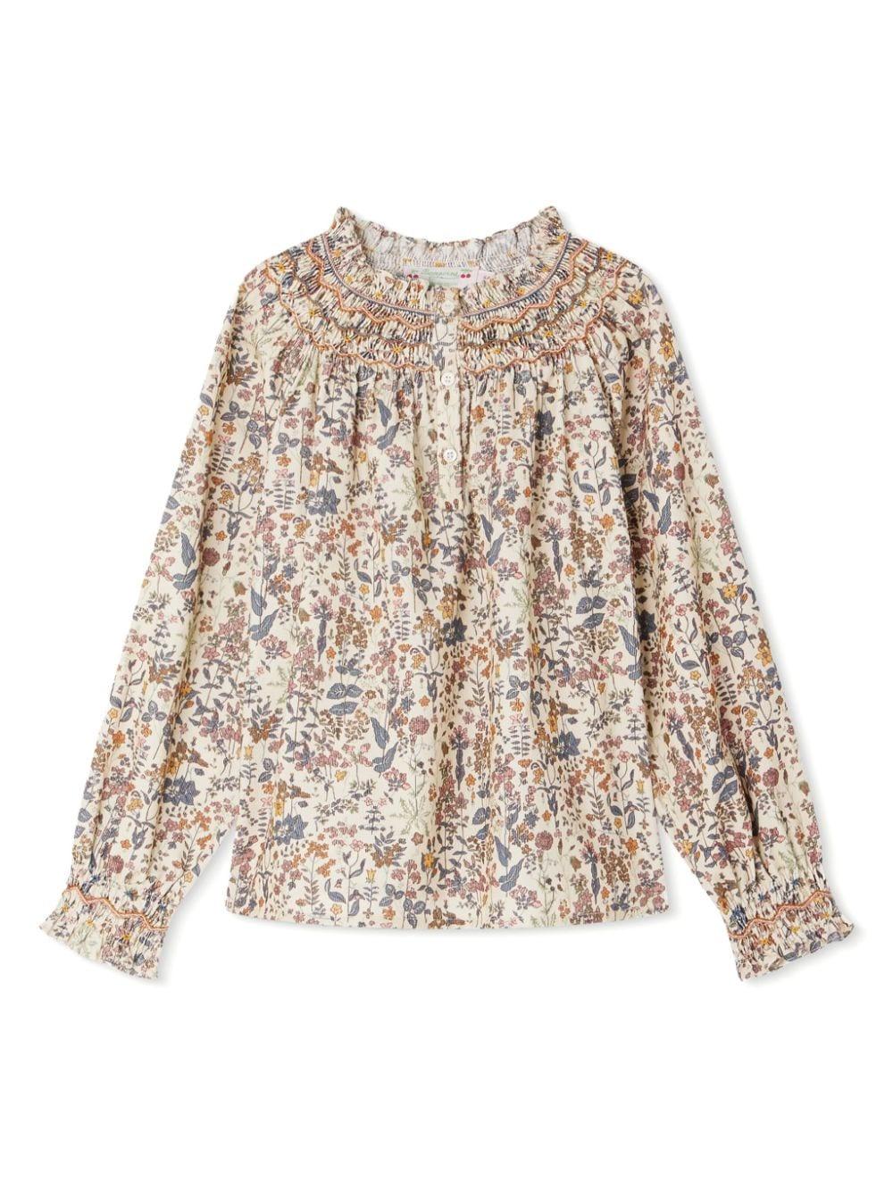 Blusa Petale per bambina Bonpoint multicolor con design senza colletto – Accessorio premium elegante
