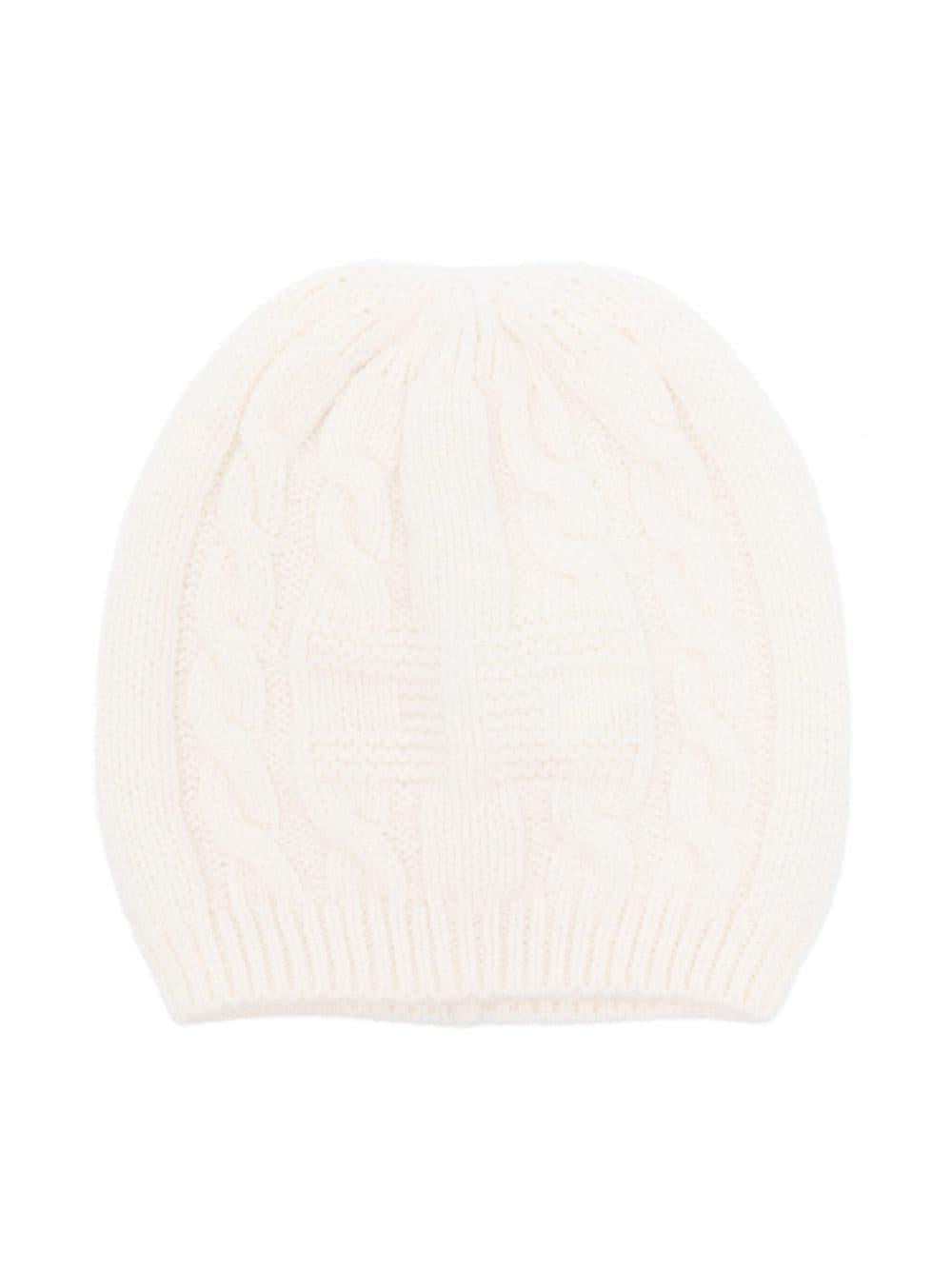 Berretto con orlo a coste per neonata Elisabetta Franchi La Mia Bambina bianco con design senza fodera – Accessorio premium elegante