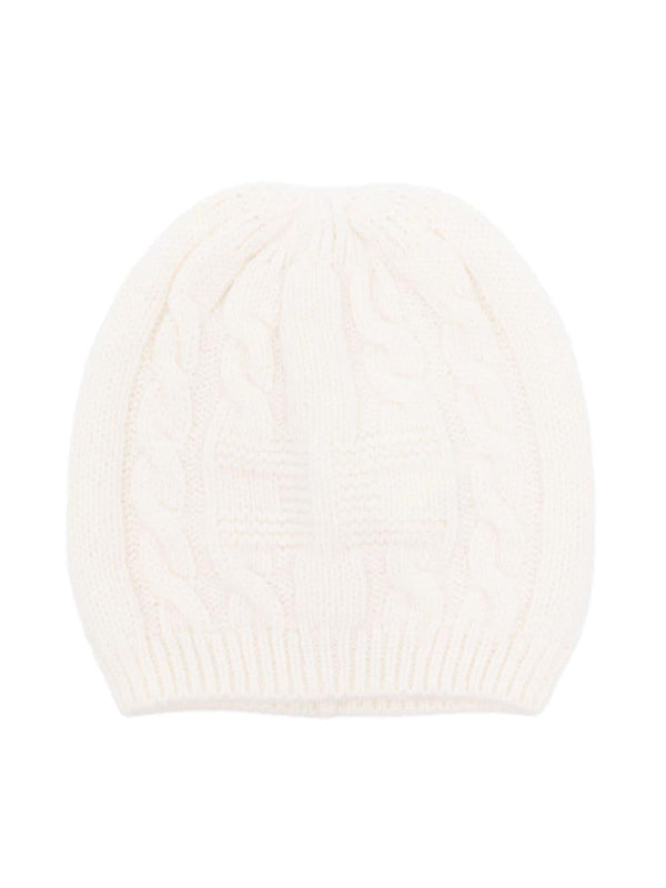 Berretto con orlo a coste per neonata Elisabetta Franchi La Mia Bambina bianco con design senza fodera – Accessorio premium elegante