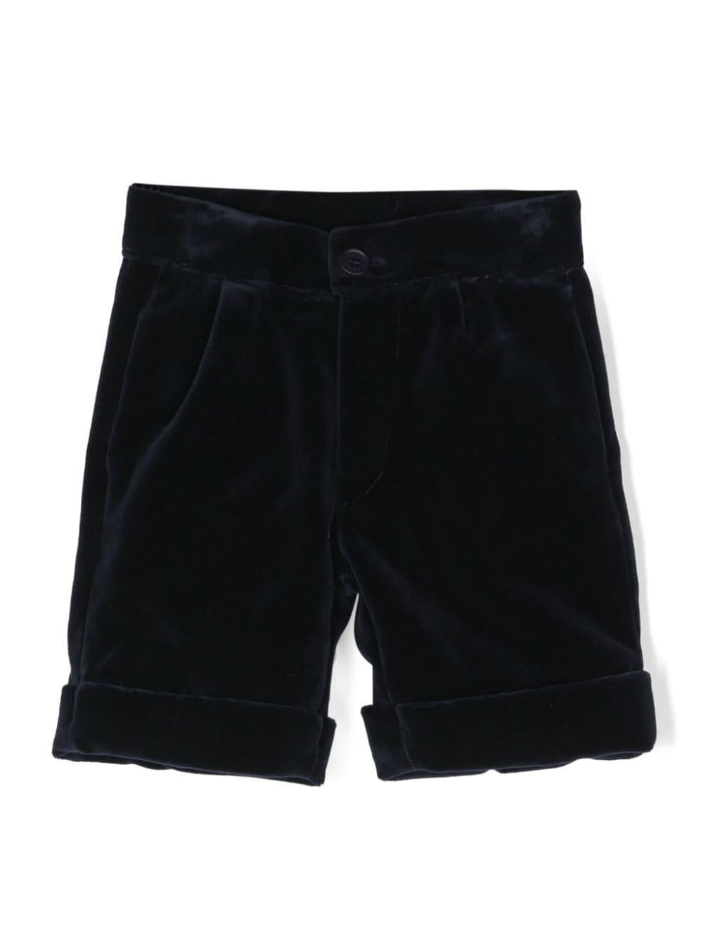 Shorts con ruches per neonato La Stupenderia blu con dettaglio con pince – Accessorio premium elegante