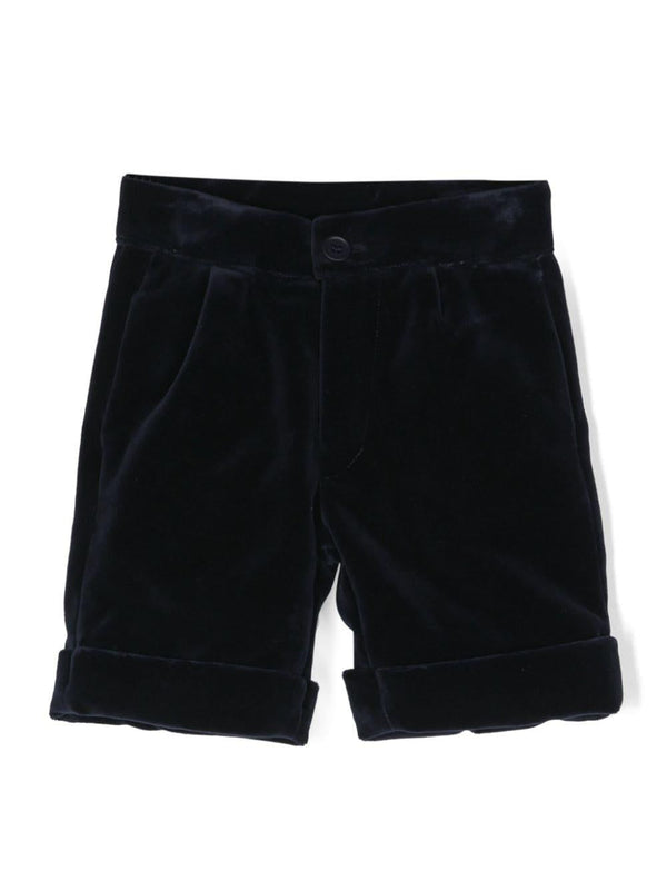 Shorts con ruches per neonato La Stupenderia blu con dettaglio con pince – Accessorio premium elegante