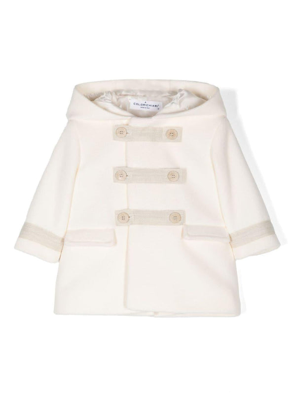 Cappotto per neonati Colorichiari beige con chiusura doppiopetto con bottoni – Accessorio premium elegante
