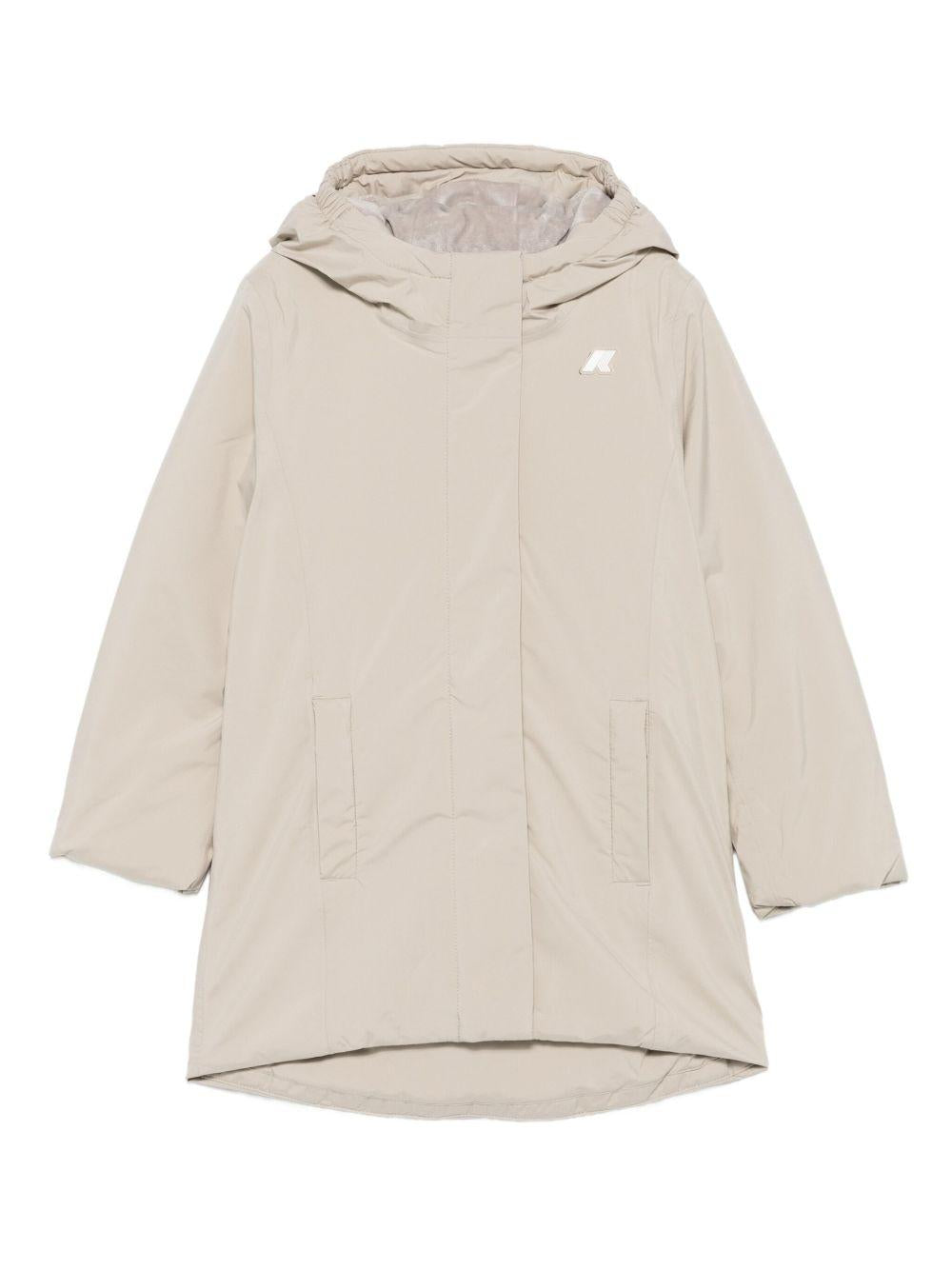Giubbino per bambino K-Way Kids beige con design imbottito – Accessorio premium elegante