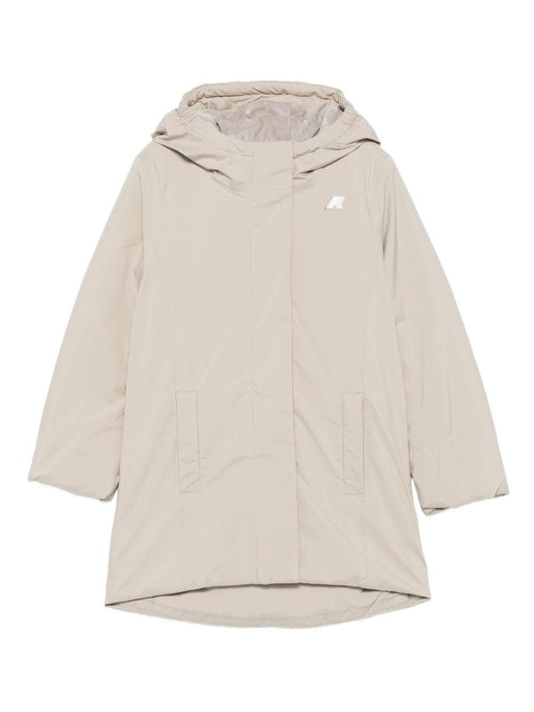 Giubbino per bambino K-Way Kids beige con design imbottito – Accessorio premium elegante