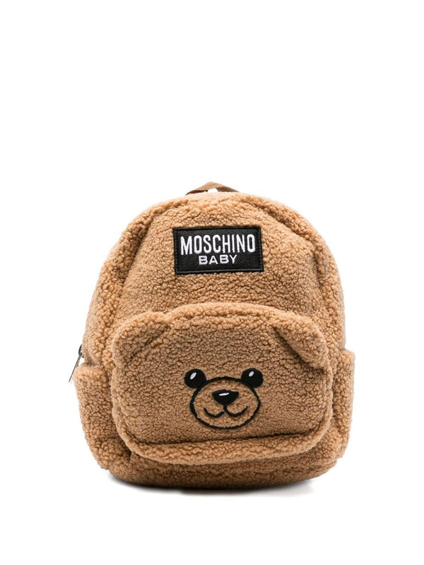 Zaino per bambini Moschino Kids marrone con motivo Teddy Bear – Accessorio premium elegante