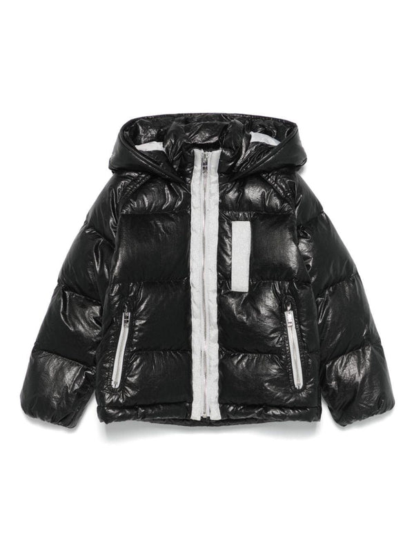 Giubbino per bambina Givenchy Kids nero imbottito con logo ricamato sul cappuccio – Accessorio premium elegante