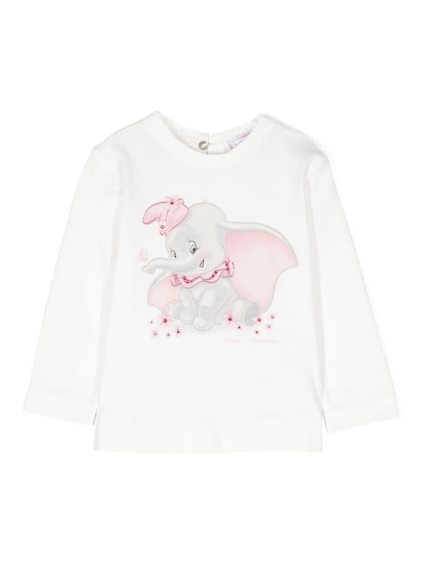 T-shirt Circus con stampa per neonata Monnalisa bianca con stampa sul davanti – Accessorio premium elegante