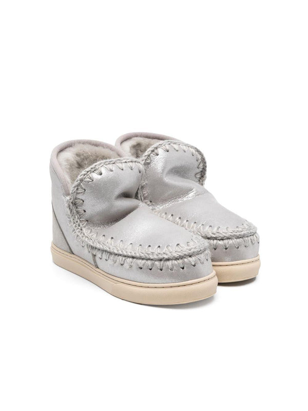 Stivaletti Eskimo per bambina Mou Kids argentate con fodera in shearling – Accessorio premium elegante