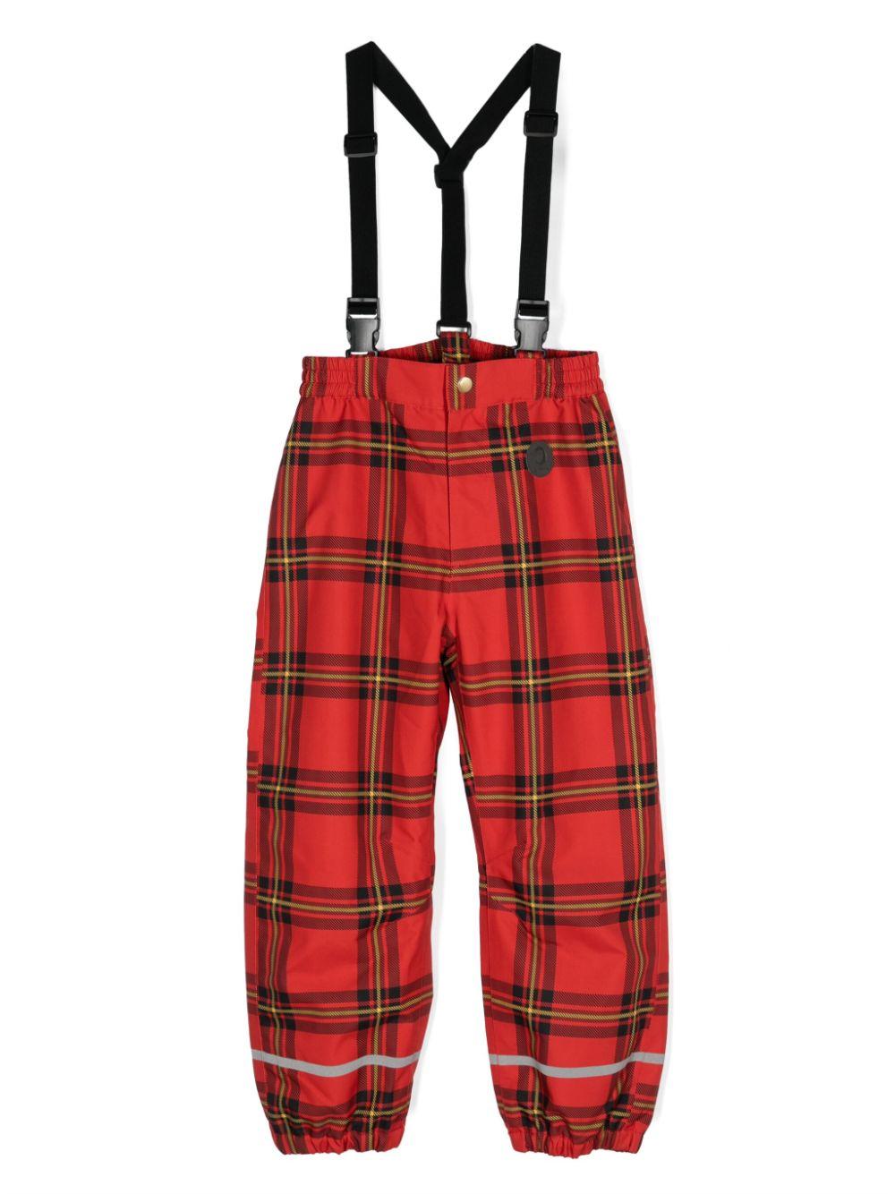 Pantaloni per bambina Mini Rodini Edelweiss rosso con motivo a quadri tartan – Accessorio premium elegante