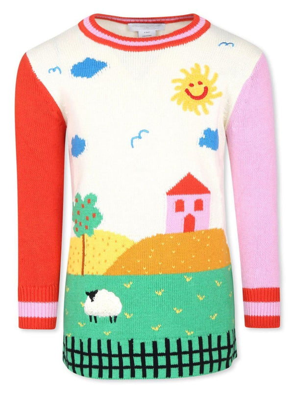 Abito per bambina Stella McCartney Kids bianco con stampa grafica – Accessorio premium elegante