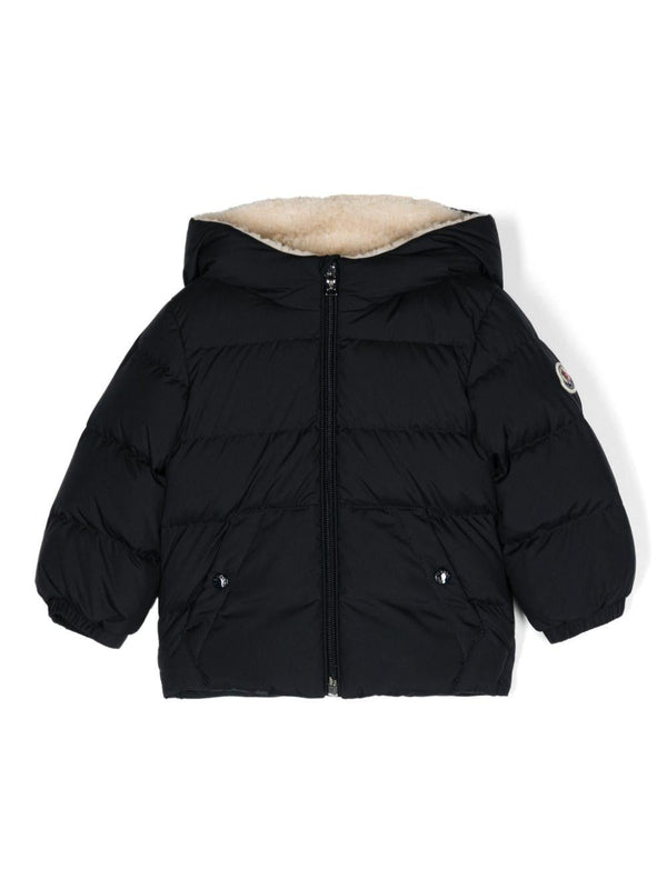 Giubbino Amir per neonato Moncler Enfant blu con collo a imbuto – Accessorio premium elegante