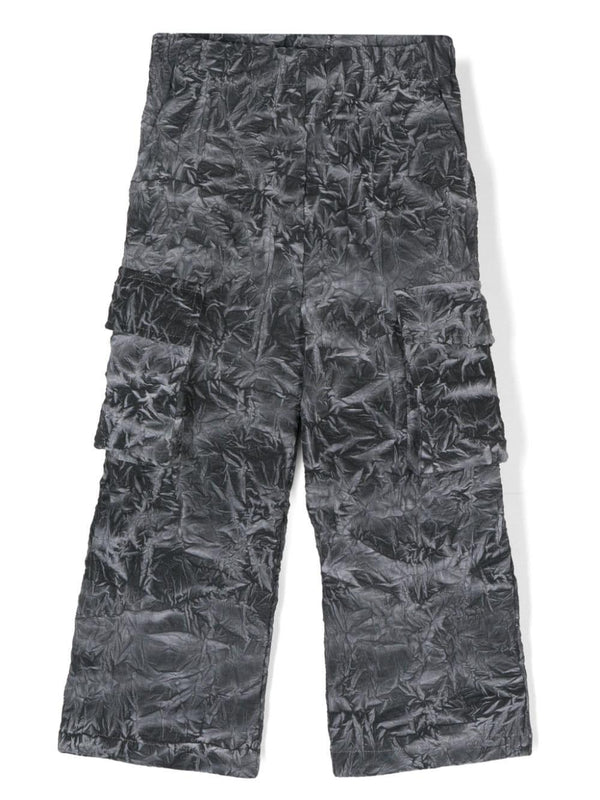 Pantaloni Patrick grigio per bambina con effetto stropicciato Douuod Kids – Accessorio premium elegante