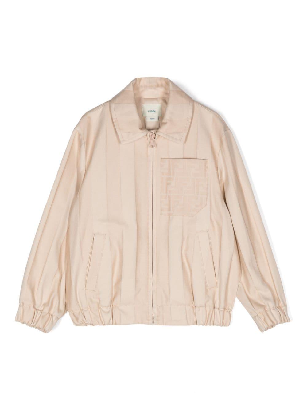 Giacca per bambina Fendi Kids beige antivento – Accessorio premium elegante