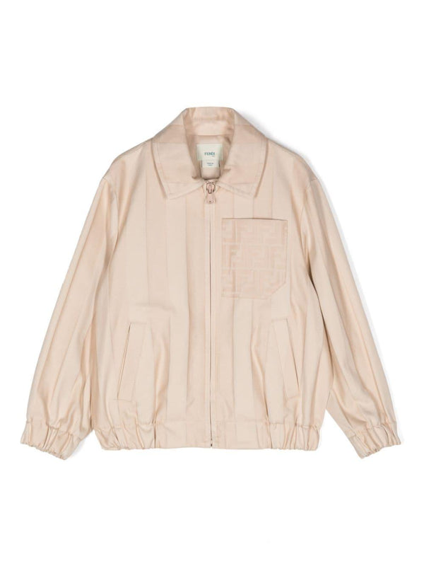 Giacca per bambina Fendi Kids beige antivento – Accessorio premium elegante