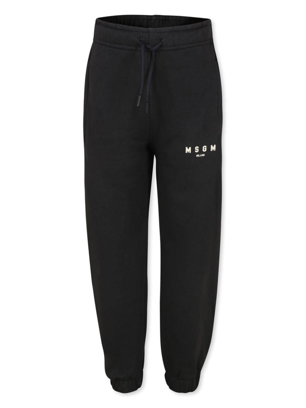 Pantaloni sportivi neri per bambino con stampa logo MSGM Kids – Accessorio premium elegante