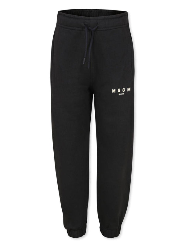 Pantaloni sportivi neri per bambino con stampa logo MSGM Kids – Accessorio premium elegante