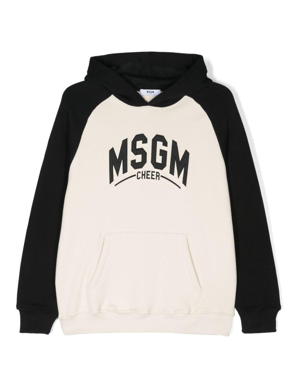 Felpa con cappuccio con logo ricamato per bambino MSGM Kids multicolor con tasca anteriore a marsupio – Accessorio premium elegante