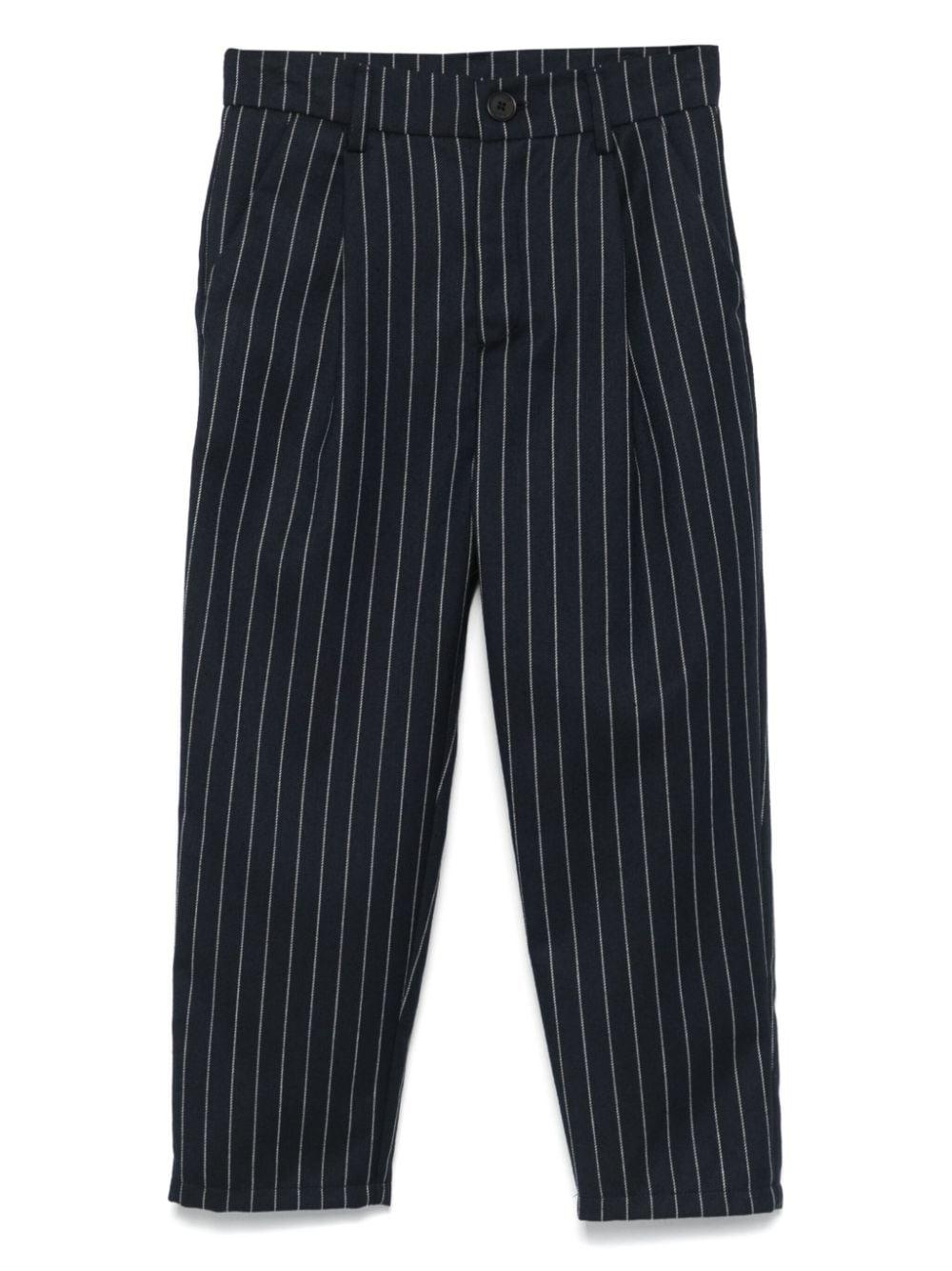 Pantaloni gessati blu per bambina Douuod Kids – Accessorio premium elegante