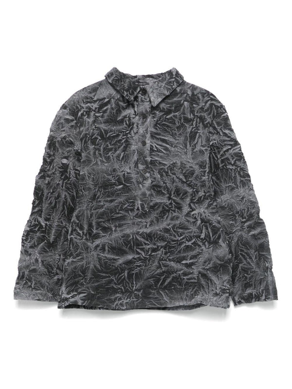 Camicia per bambina Douuod Kids grigio con effetto stropicciato – Accessorio premium elegante