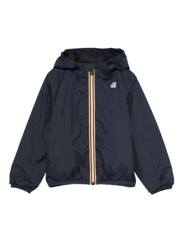 Giacca per bambino K Way Kids Le Vrai blu con dettagli a righe – Accessorio premium elegante