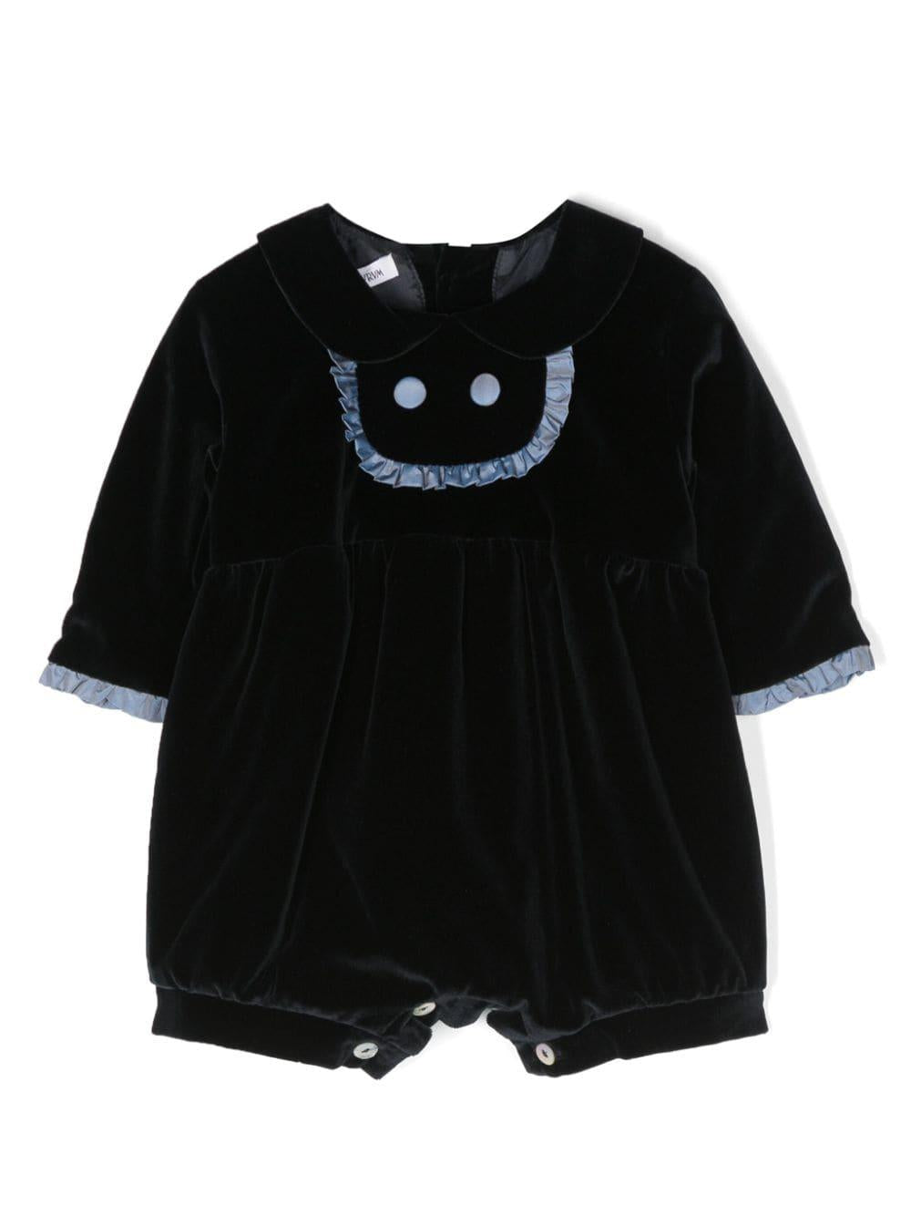 Tutina per neonata Jesurum Baby blu con dettaglio colletto – Accessorio premium elegante
