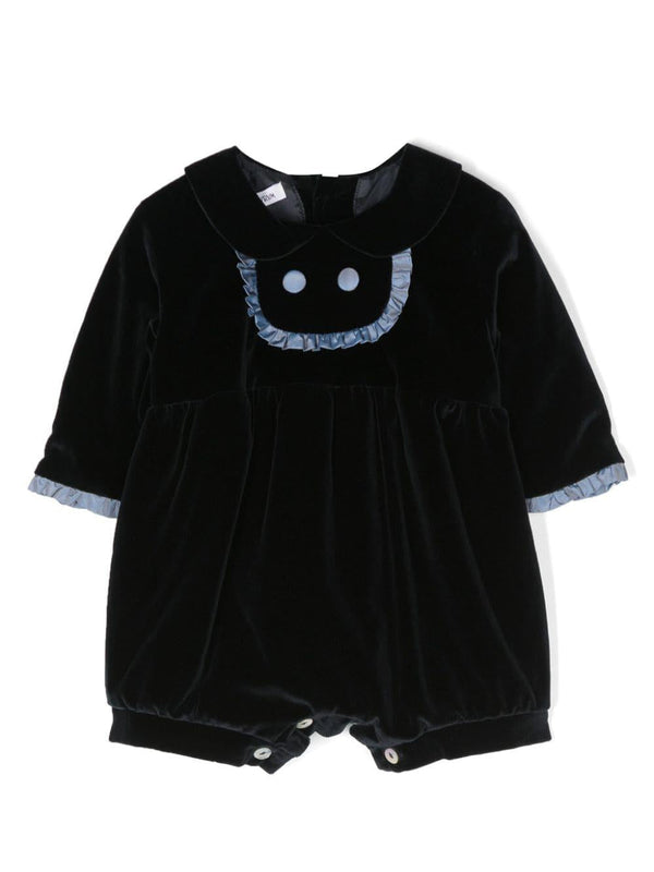 Tutina per neonata Jesurum Baby blu con dettaglio colletto – Accessorio premium elegante