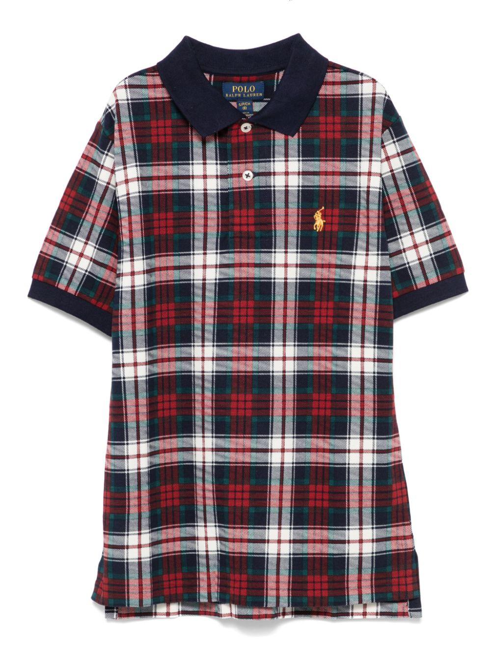 Polo per bambino Ralph Lauren Kids in piquet con motivo scozzese – Accessorio premium elegante