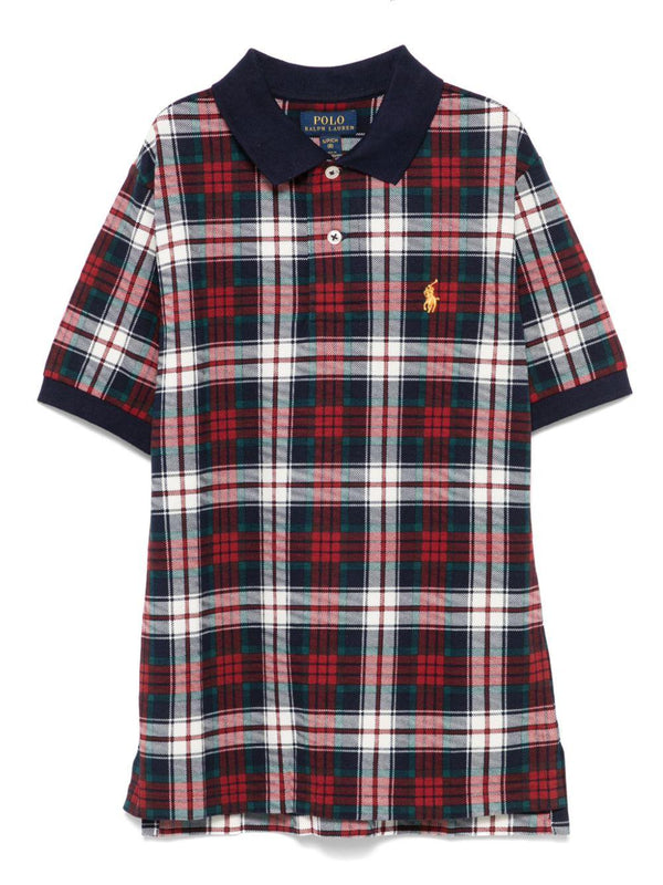 Polo per bambino Ralph Lauren Kids in piquet con motivo scozzese – Accessorio premium elegante