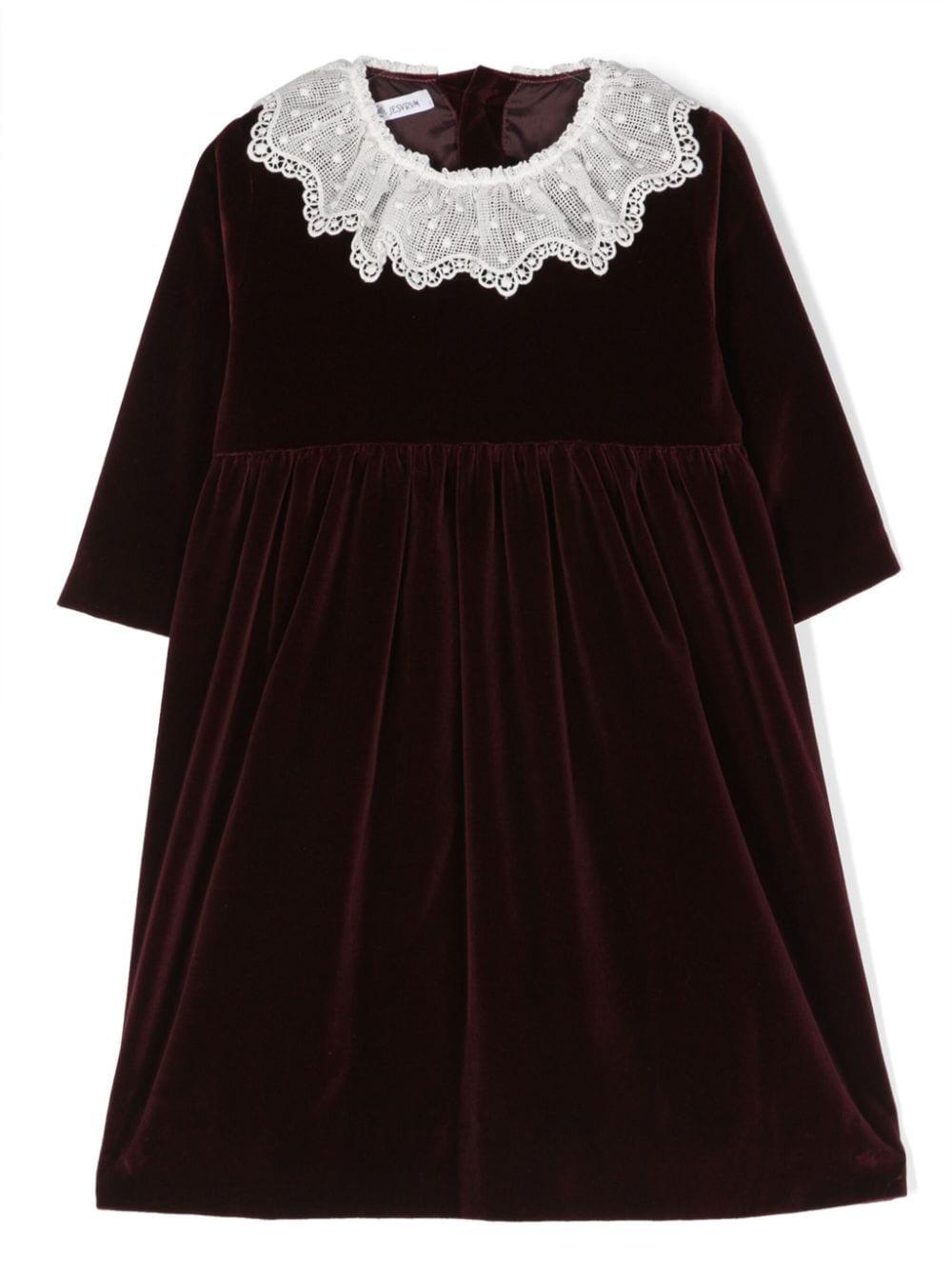 Abito per bambina Jesurum Baby rosso con dettaglio in pizzo – Accessorio premium elegante