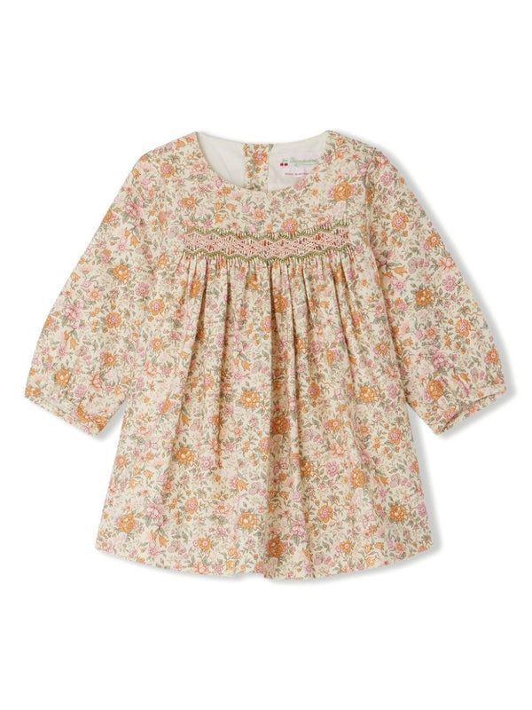 Abito con stampa floreale per neonato Bonpoint multicolor con scollo rotondo – Accessorio premium elegante