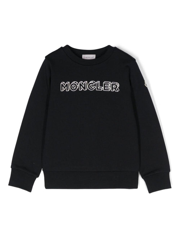 Felpa con stampa per bambino Moncler Enfant blu con trama jersey – Accessorio premium elegante