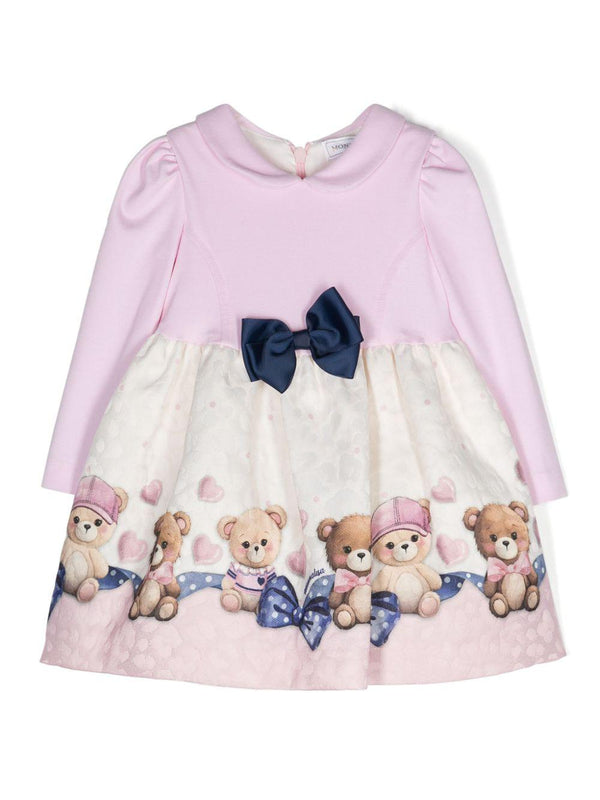 Abito per neonata Monnalisa rosa matelassé – Accessorio premium elegante