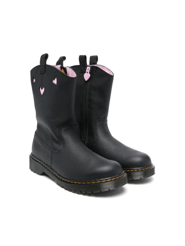 Stivaletti per bambina Dr. Martens Kids Box Heart nero con motivo a cuori – Accessorio premium elegante